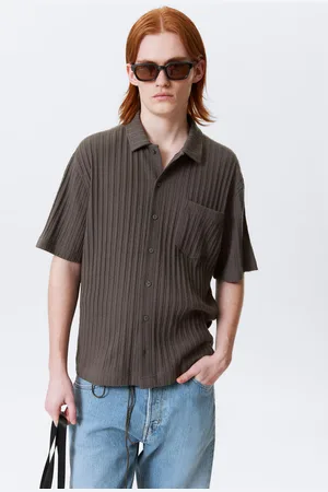 Weekday Stickad kortärmad button-up skjorta
