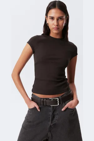 Weekday Tight ribbad t-shirt i bomull