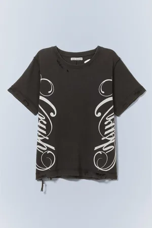 Cheap Monday Sliten t-shirt med tryck