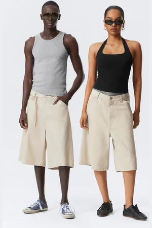 Weekday Astro Loose Baggy Linen-Blend Shorts