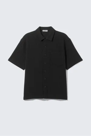 Weekday Stickad kortärmad button-up skjorta