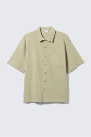 Weekday Stickad kortärmad button-up skjorta