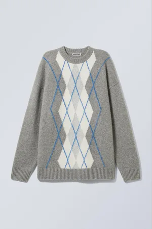 Weekday Oversized Argyle-stickad Tröja